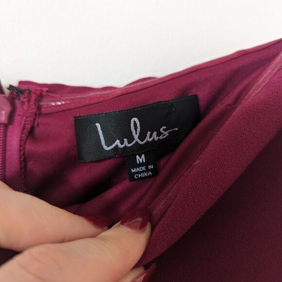 NWT Lulus berry magenta off shoulder Song Of Love maxi bridesmaid dress gown - Picture 3 of 5